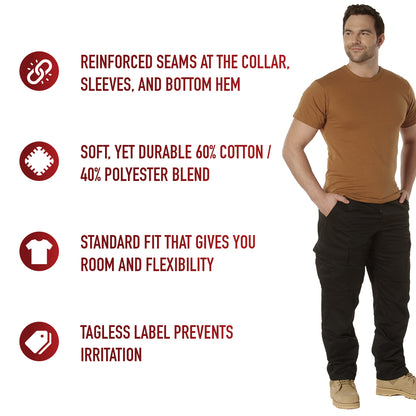 Solid Color T-Shirt with Cotton / Polyester Blend