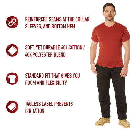 Solid Color T-Shirt with Cotton / Polyester Blend