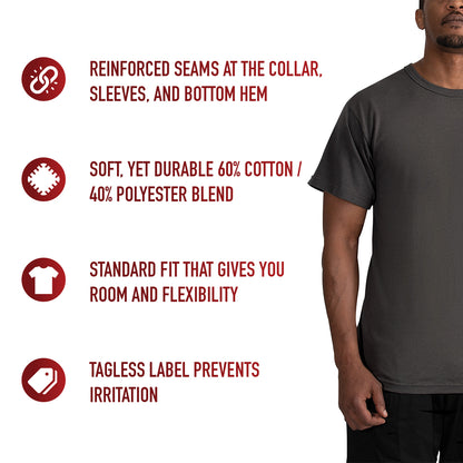 Solid Color T-Shirt with Cotton / Polyester Blend