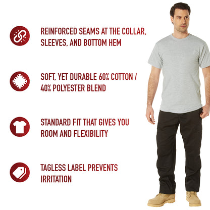 Solid Color T-Shirt with Cotton / Polyester Blend