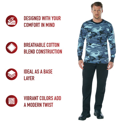 Long Sleeve Color Camo T-Shirt