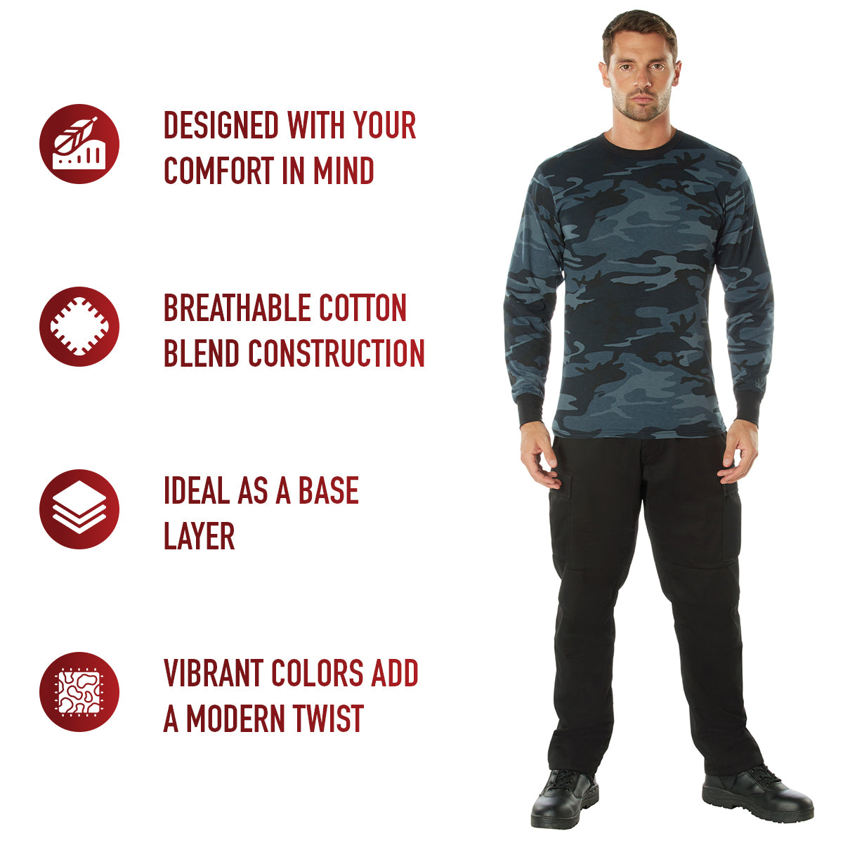 Long Sleeve Color Camo T-Shirt