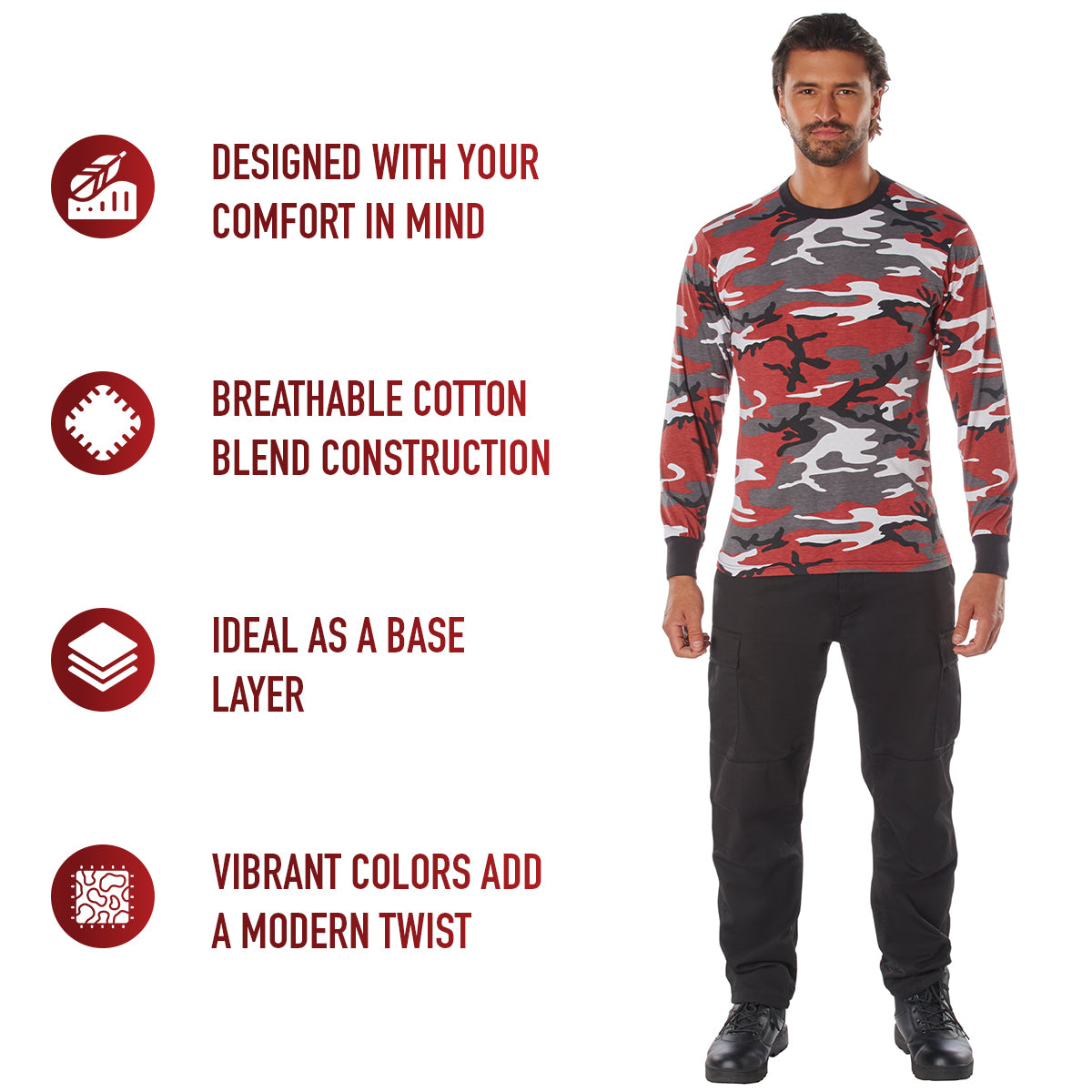 Long Sleeve Color Camo T-Shirt