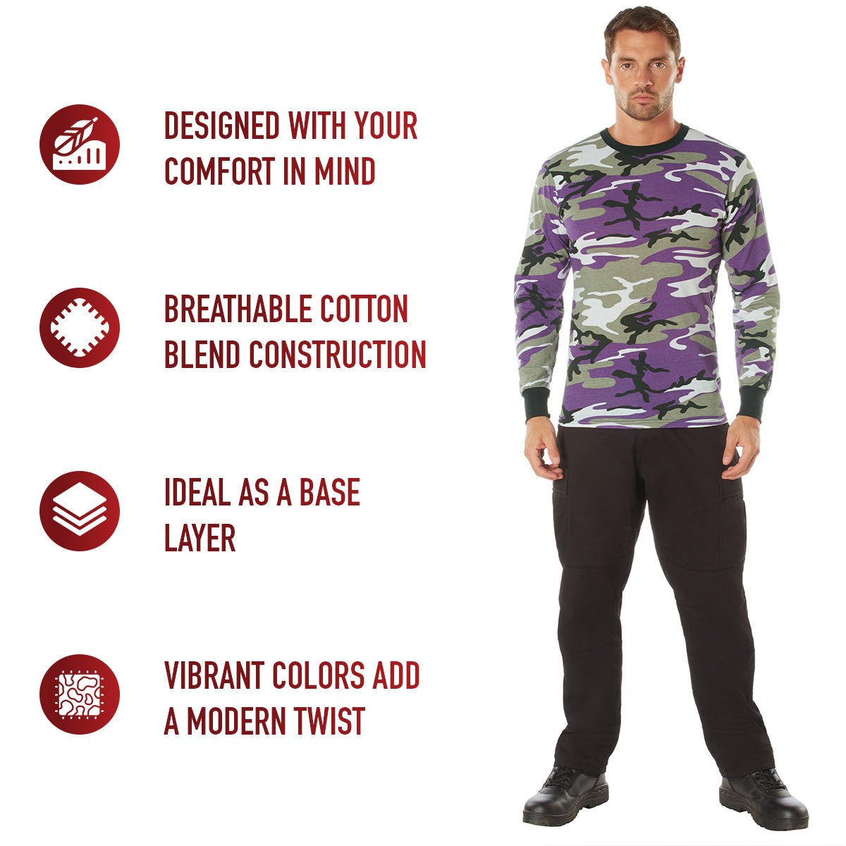 Long Sleeve Color Camo T-Shirt