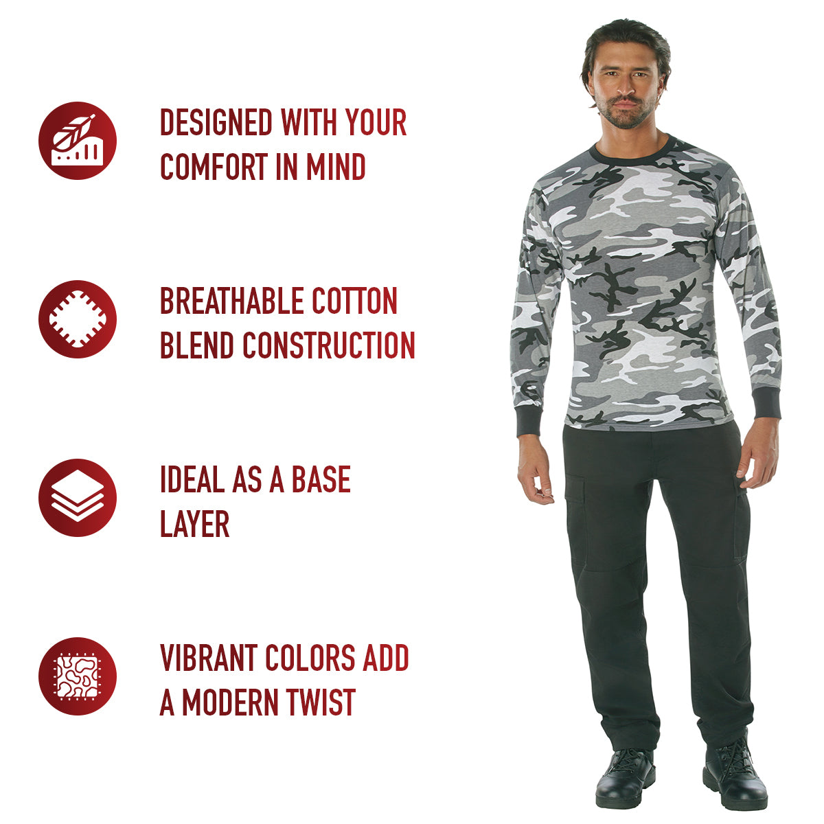 Long Sleeve Color Camo T-Shirt