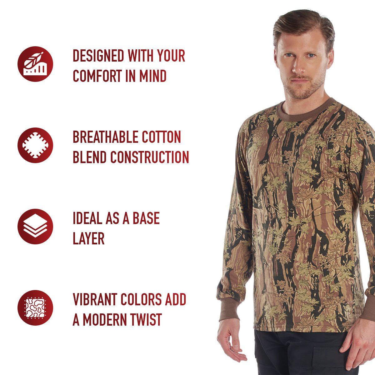 Long Sleeve Color Camo T-Shirt