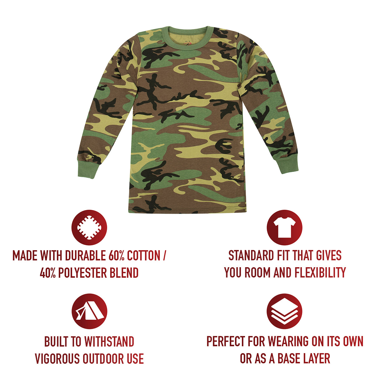 Kids Long Sleeve Camo T-Shirt
