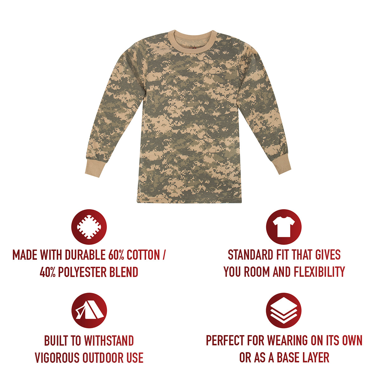 Kids Long Sleeve Camo T-Shirt
