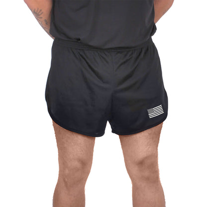 US Flag Ranger PT (Physical Training) Shorts - Black