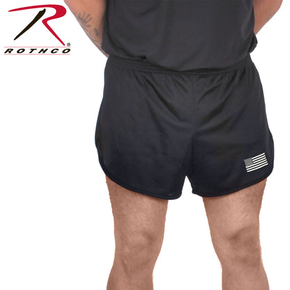 US Flag Ranger PT (Physical Training) Shorts - Black