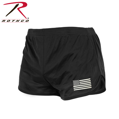 US Flag Ranger PT (Physical Training) Shorts - Black