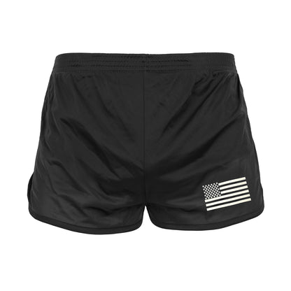 US Flag Ranger PT (Physical Training) Shorts - Black