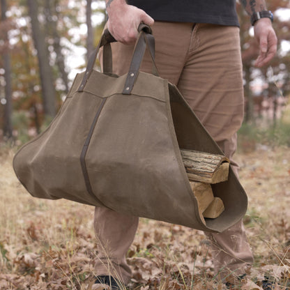 Backwoods Waxed Canvas Log Carrier - Tactical Choice Plus