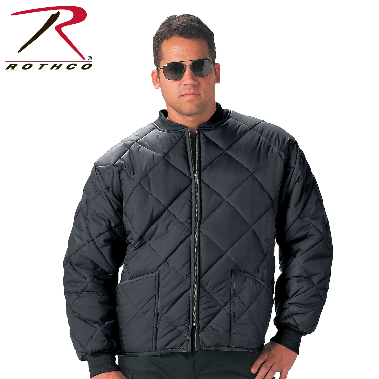 Diamond Nylon Quilted Flight Jacket