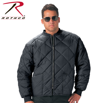 Diamond Nylon Quilted Flight Jacket