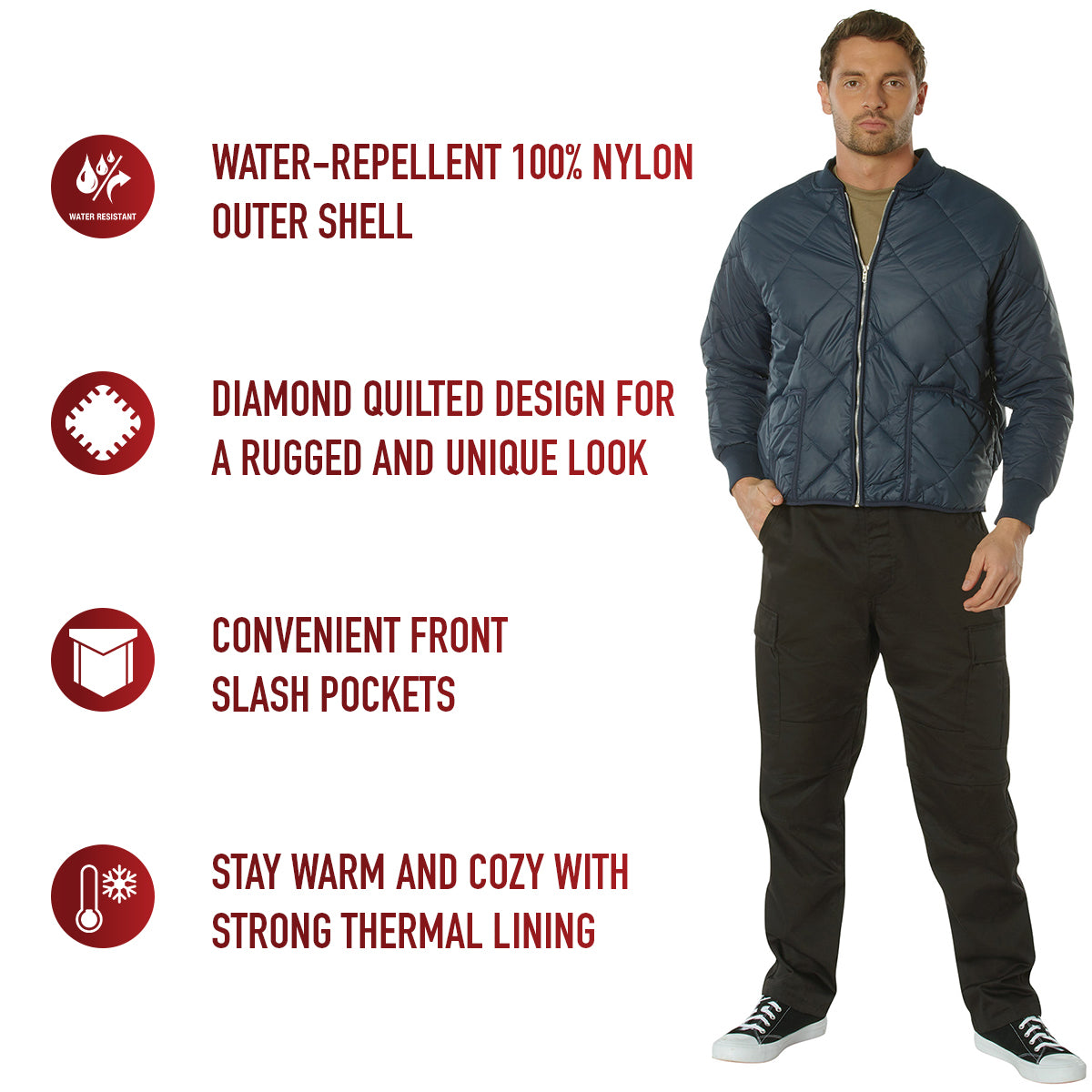 Diamond Nylon Quilted Flight Jacket