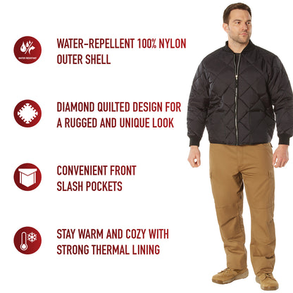 Diamond Nylon Quilted Flight Jacket