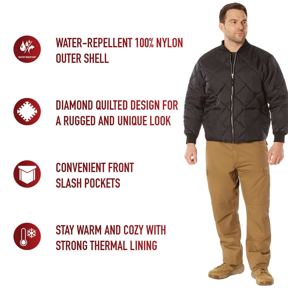 Diamond Nylon Quilted Flight Jacket