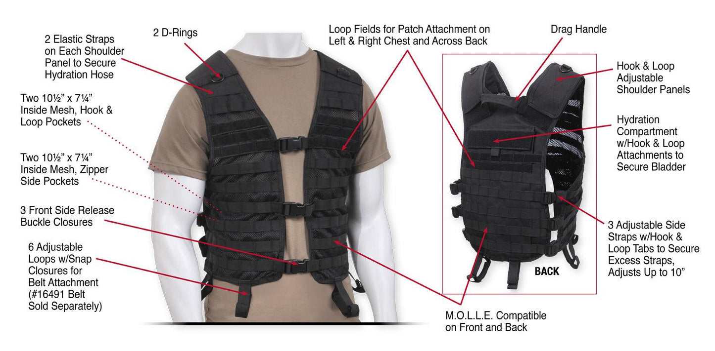 Lightweight MOLLE Utility Vest - Tactical Choice Plus