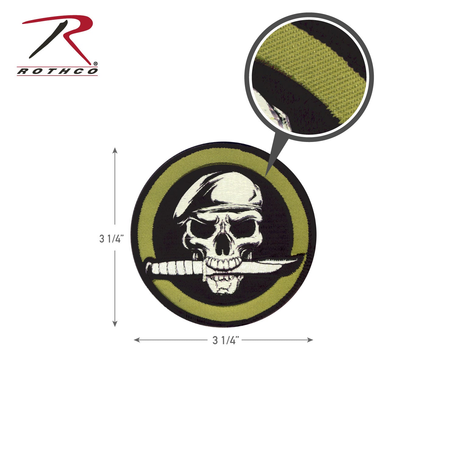 Rothco Military Skull & Knife Morale Patch - Tactical Choice Plus