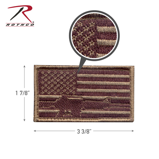 Rothco Subdued Flag & Rifle Morale Patch - Tactical Choice Plus