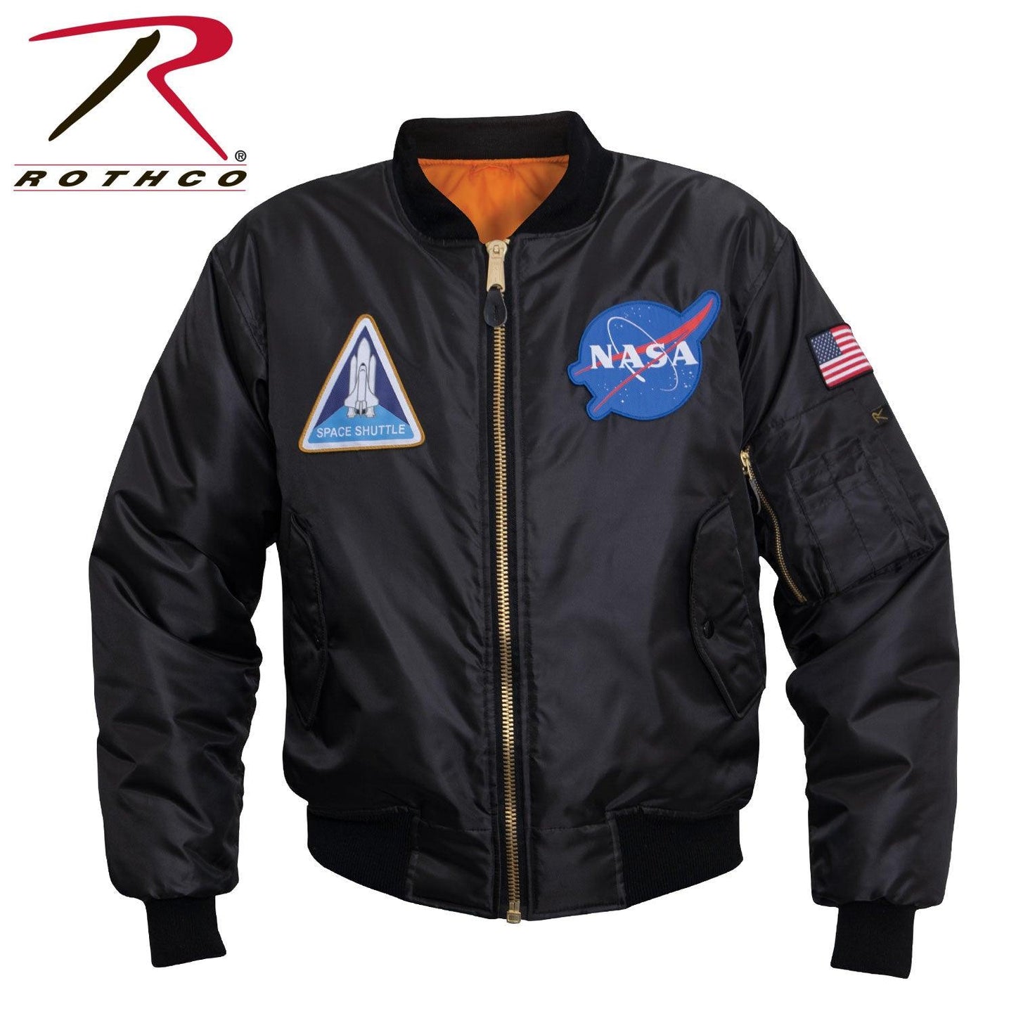 Rothco NASA MA-1 Flight Jacket - Black - Tactical Choice Plus