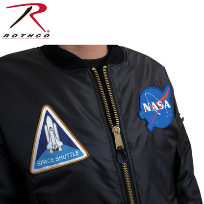 Rothco NASA MA-1 Flight Jacket - Black - Tactical Choice Plus