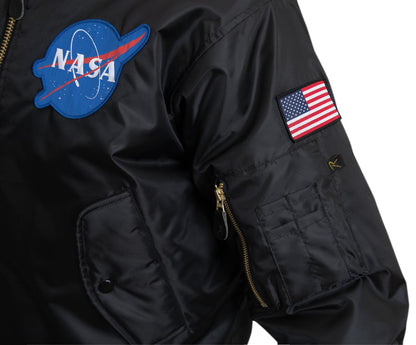 Rothco NASA MA-1 Flight Jacket - Black - Tactical Choice Plus