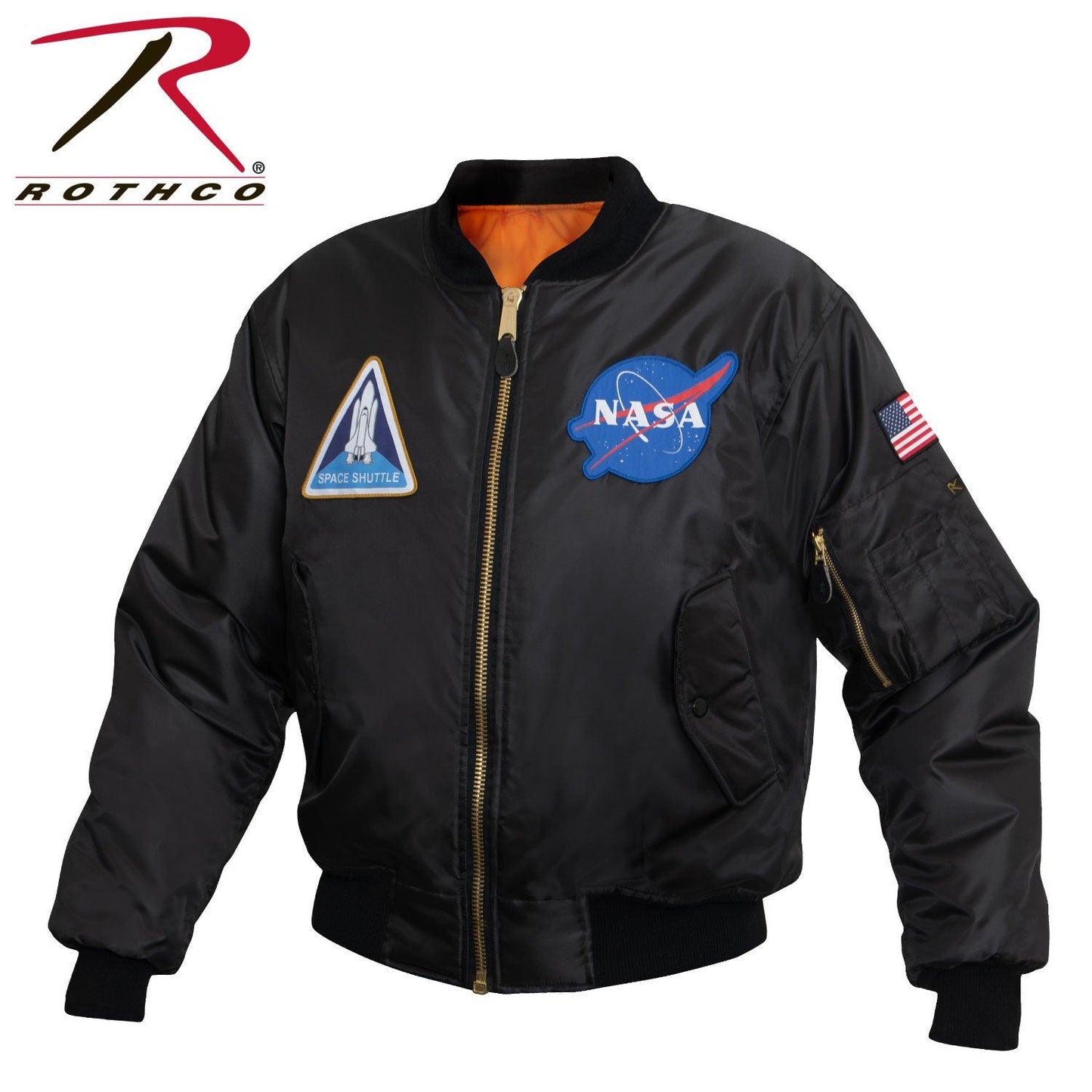 Rothco NASA MA-1 Flight Jacket - Black - Tactical Choice Plus
