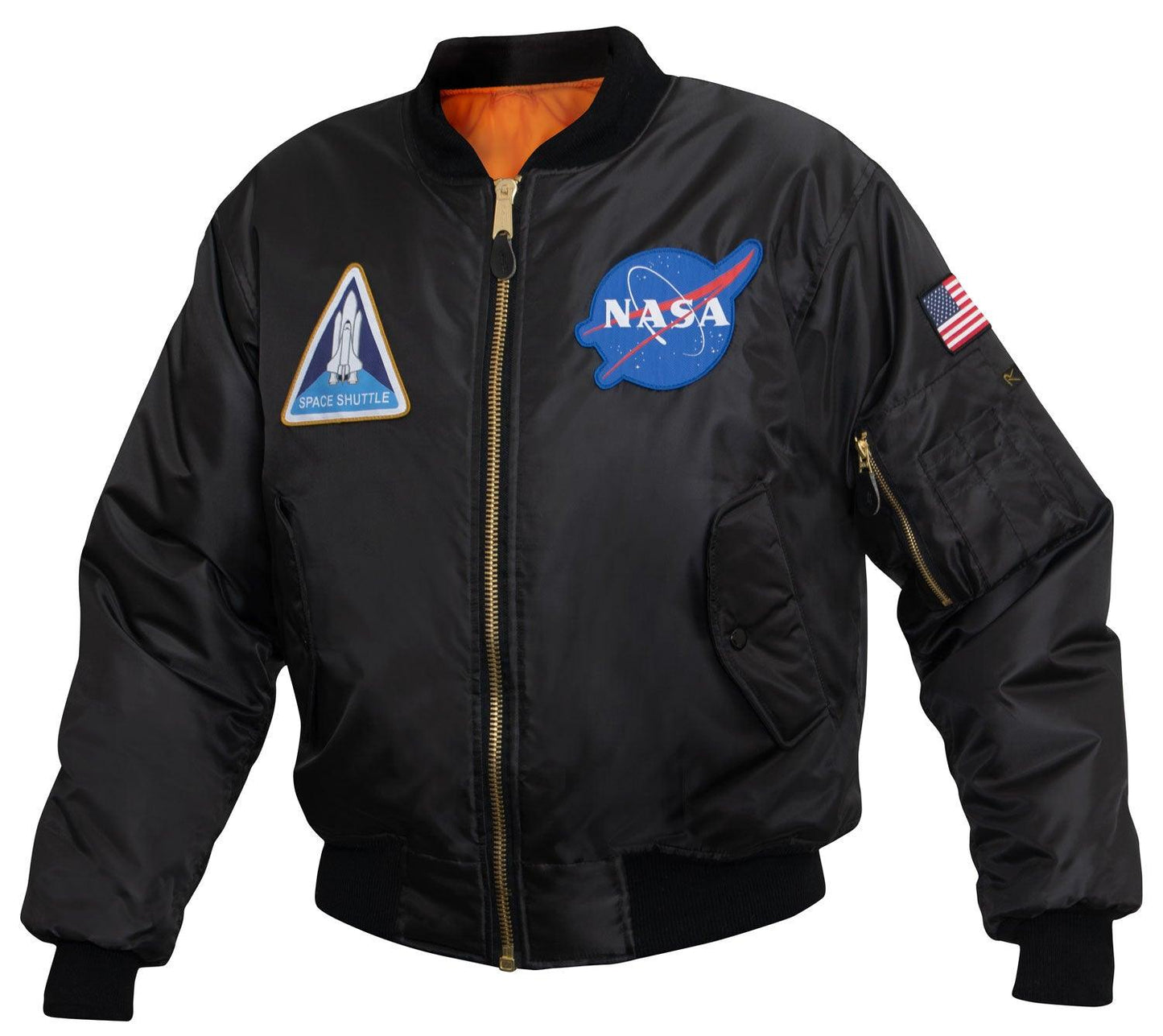 Rothco NASA MA-1 Flight Jacket - Black - Tactical Choice Plus