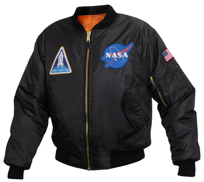 Rothco NASA MA-1 Flight Jacket - Black - Tactical Choice Plus