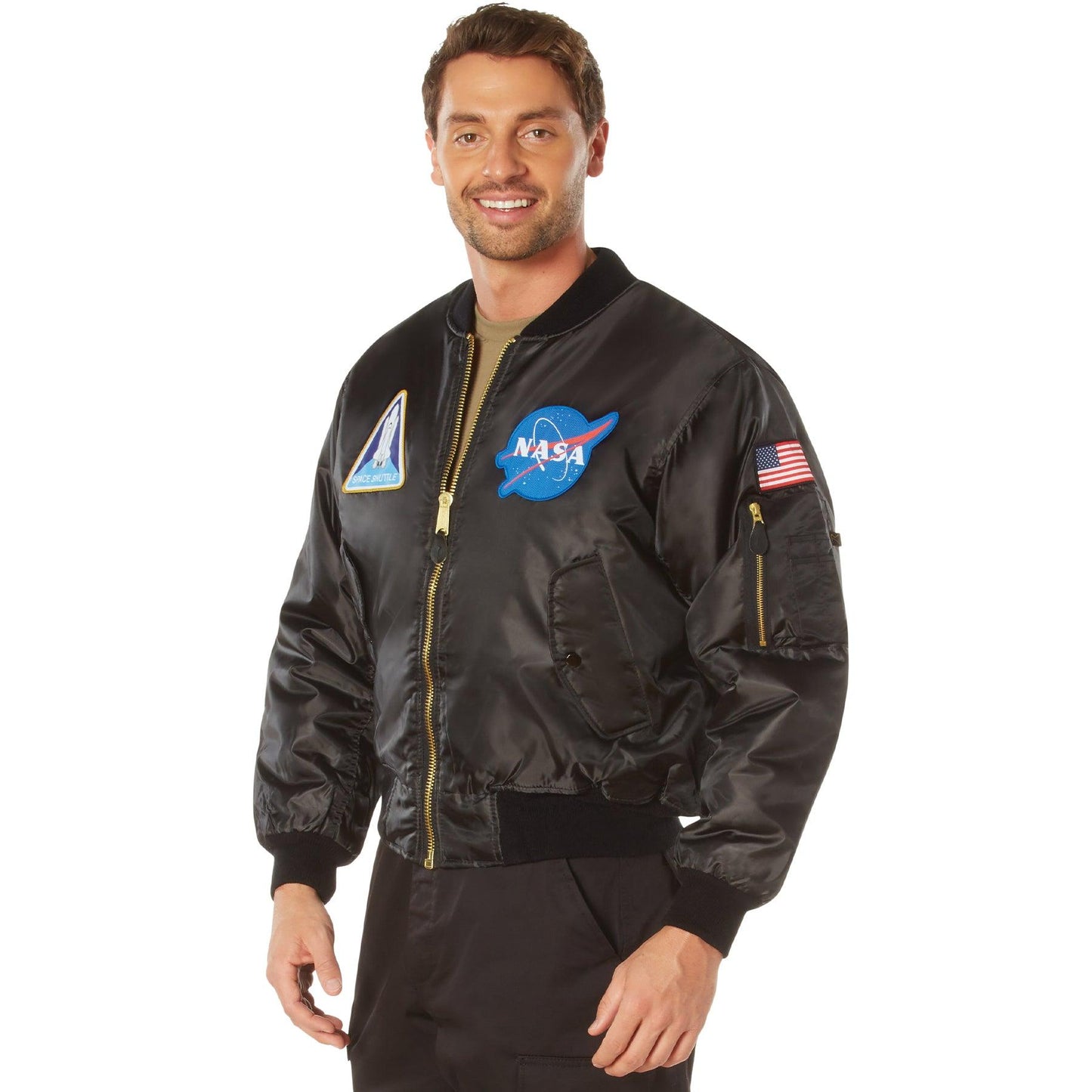 Rothco NASA MA-1 Flight Jacket - Black - Tactical Choice Plus