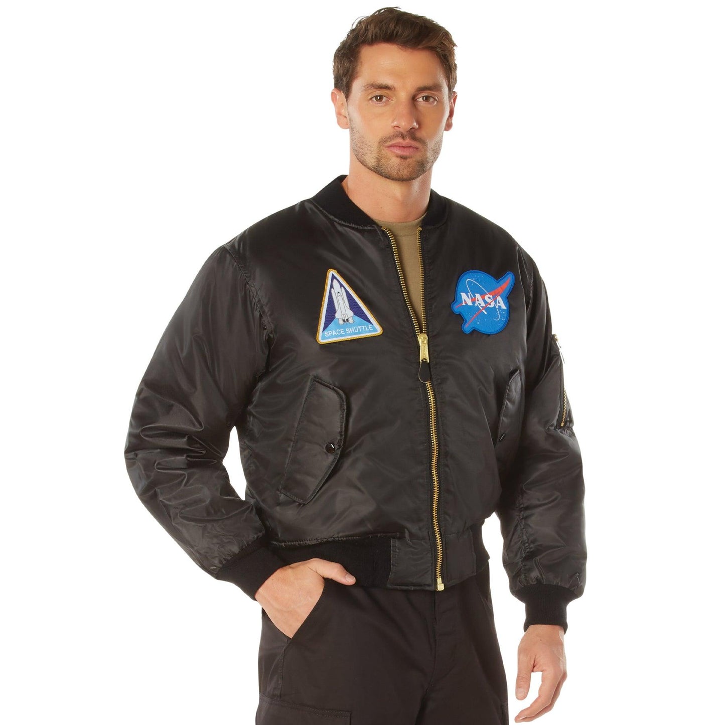 Rothco NASA MA-1 Flight Jacket - Black - Tactical Choice Plus
