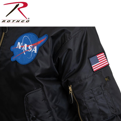 Rothco NASA MA-1 Flight Jacket - Black - Tactical Choice Plus