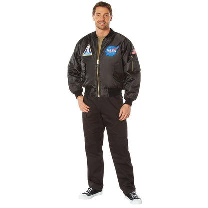 Rothco NASA MA-1 Flight Jacket - Black - Tactical Choice Plus