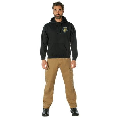 Black Ink U.S.M.C. Bulldog Hooded Pullover Sweatshirt - Tactical Choice Plus