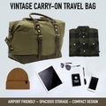 Vintage Carry-On Travel Bag - Olive Drab - Tactical Choice Plus