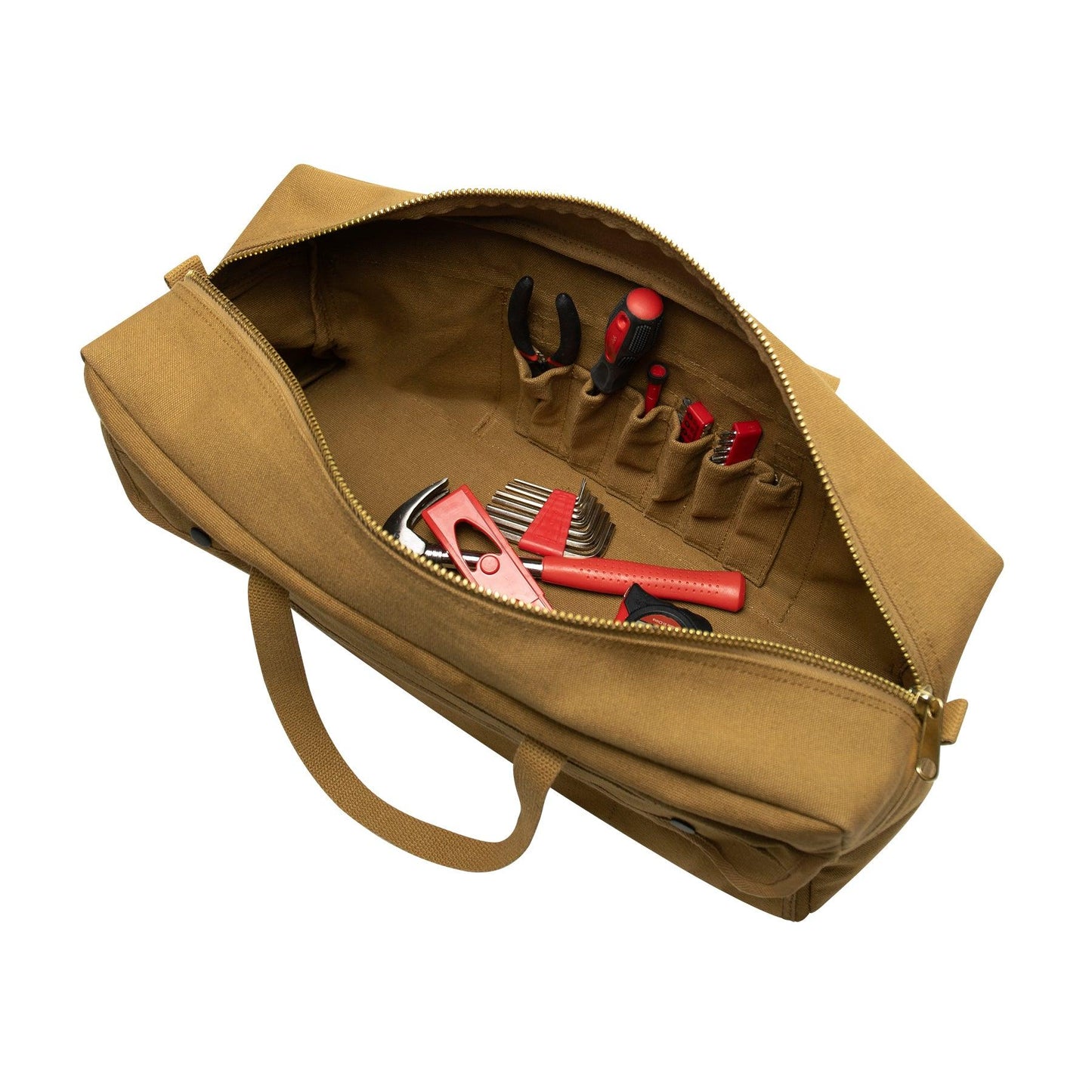Canvas Jumbo Tool Bag With Brass Zipper - Tactical Choice Plus
