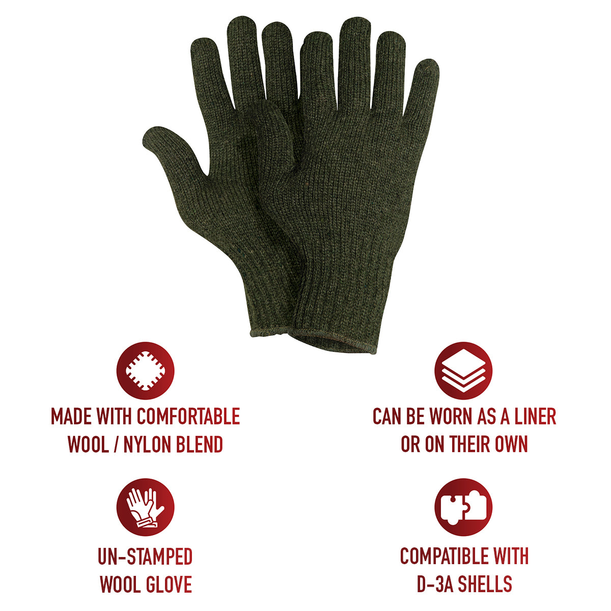 Wool Glove Liners - Unstamped