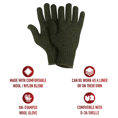 Wool Glove Liners - Unstamped