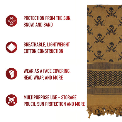 Skulls Shemagh Tactical Desert Keffiyeh Scarf