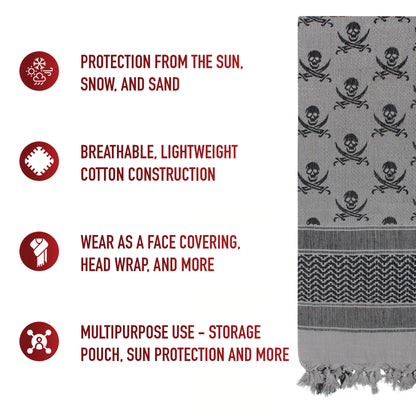 Skulls Shemagh Tactical Desert Keffiyeh Scarf