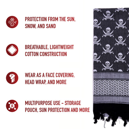 Skulls Shemagh Tactical Desert Keffiyeh Scarf