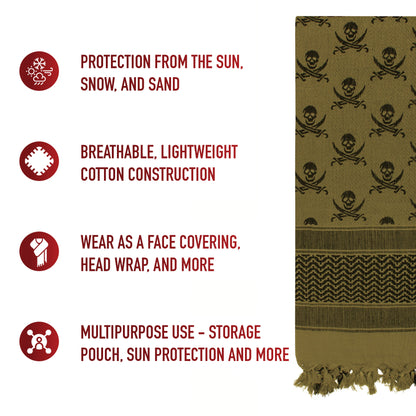 Skulls Shemagh Tactical Desert Keffiyeh Scarf