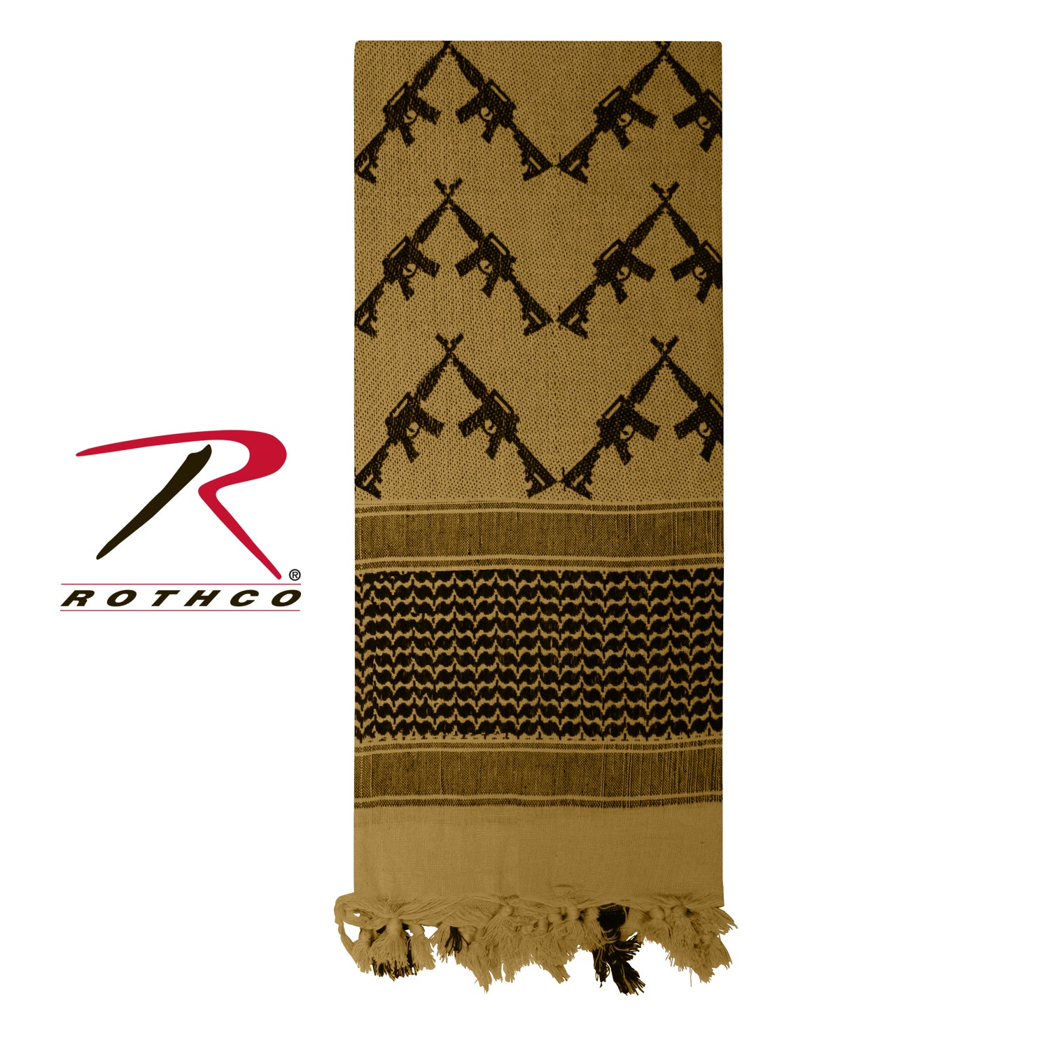 Rothco Crossed Rifles Shemagh Tactical Desert Keffiyeh Scarf - Tactical Choice Plus