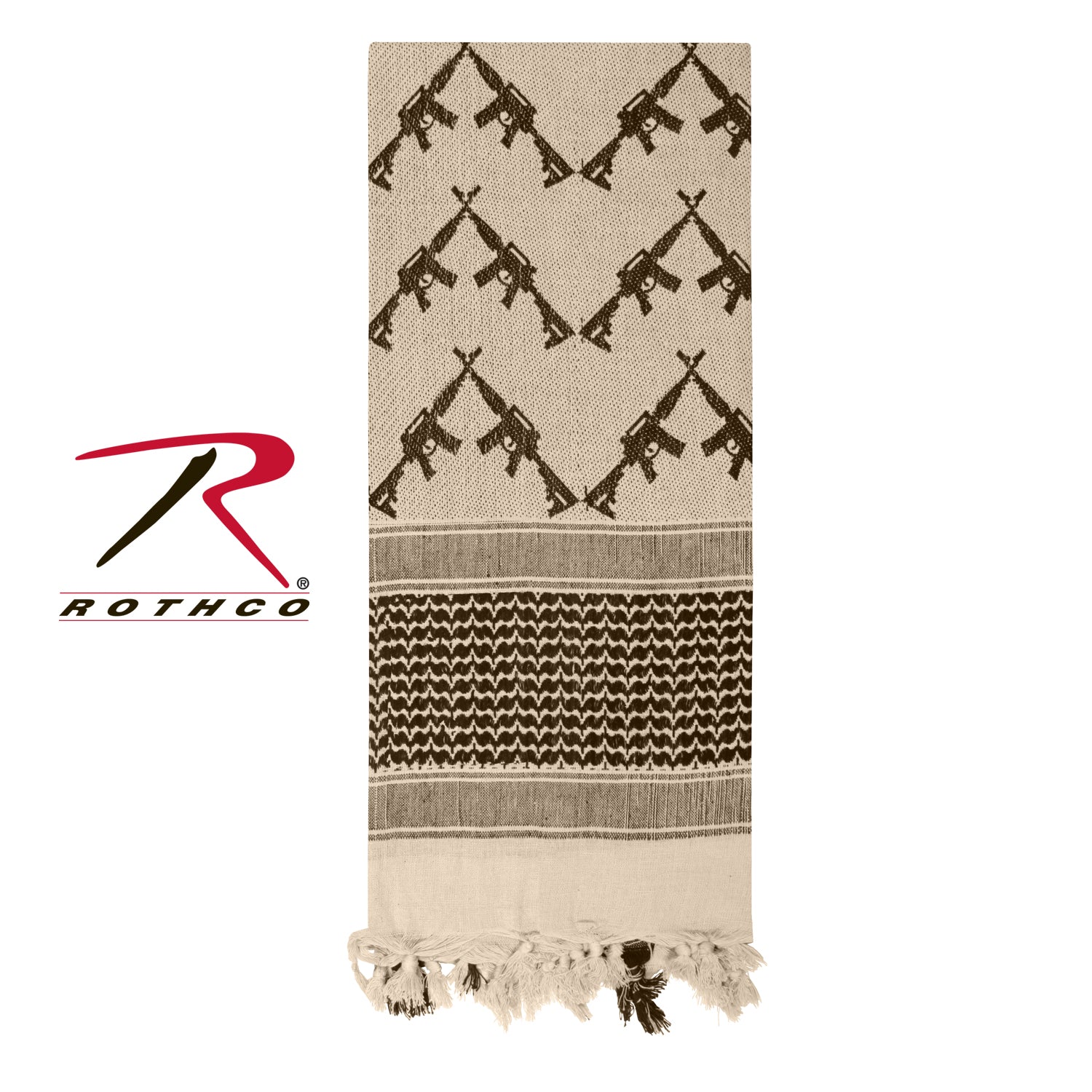 Rothco Crossed Rifles Shemagh Tactical Desert Keffiyeh Scarf - Tactical Choice Plus