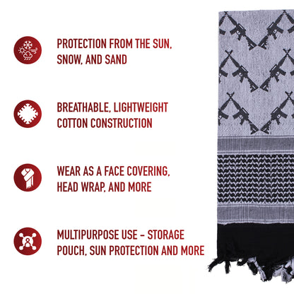 Crossed Rifles Shemagh Tactical Desert Keffiyeh Scarf