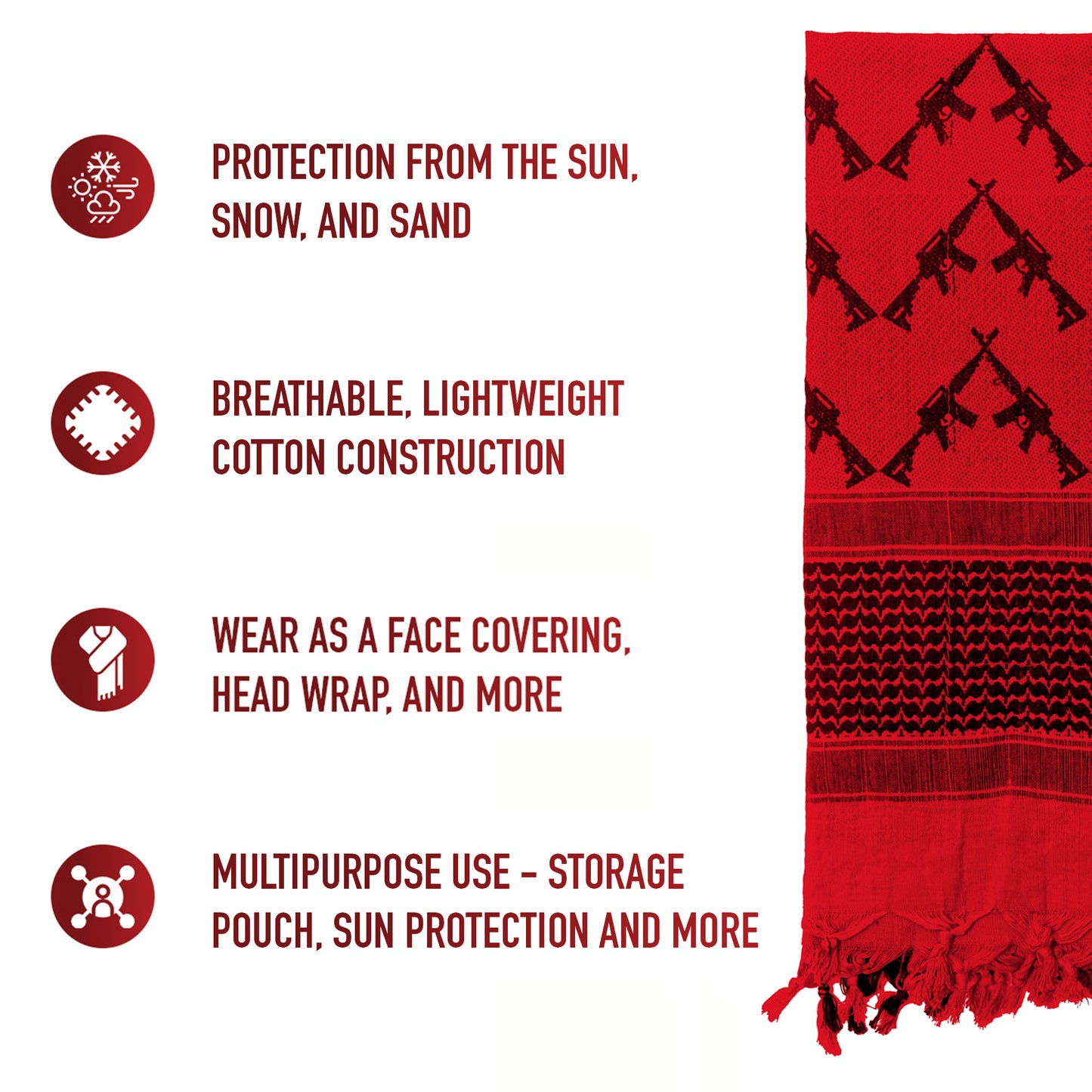 Crossed Rifles Shemagh Tactical Desert Keffiyeh Scarf