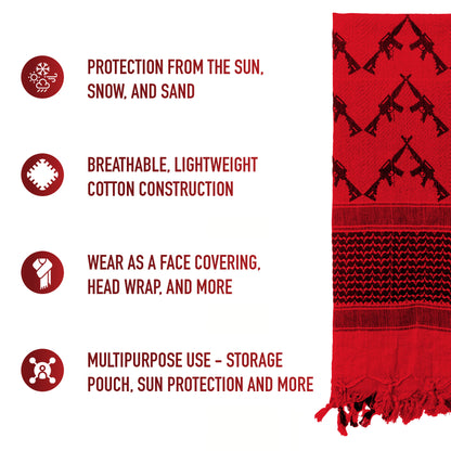 Crossed Rifles Shemagh Tactical Desert Keffiyeh Scarf