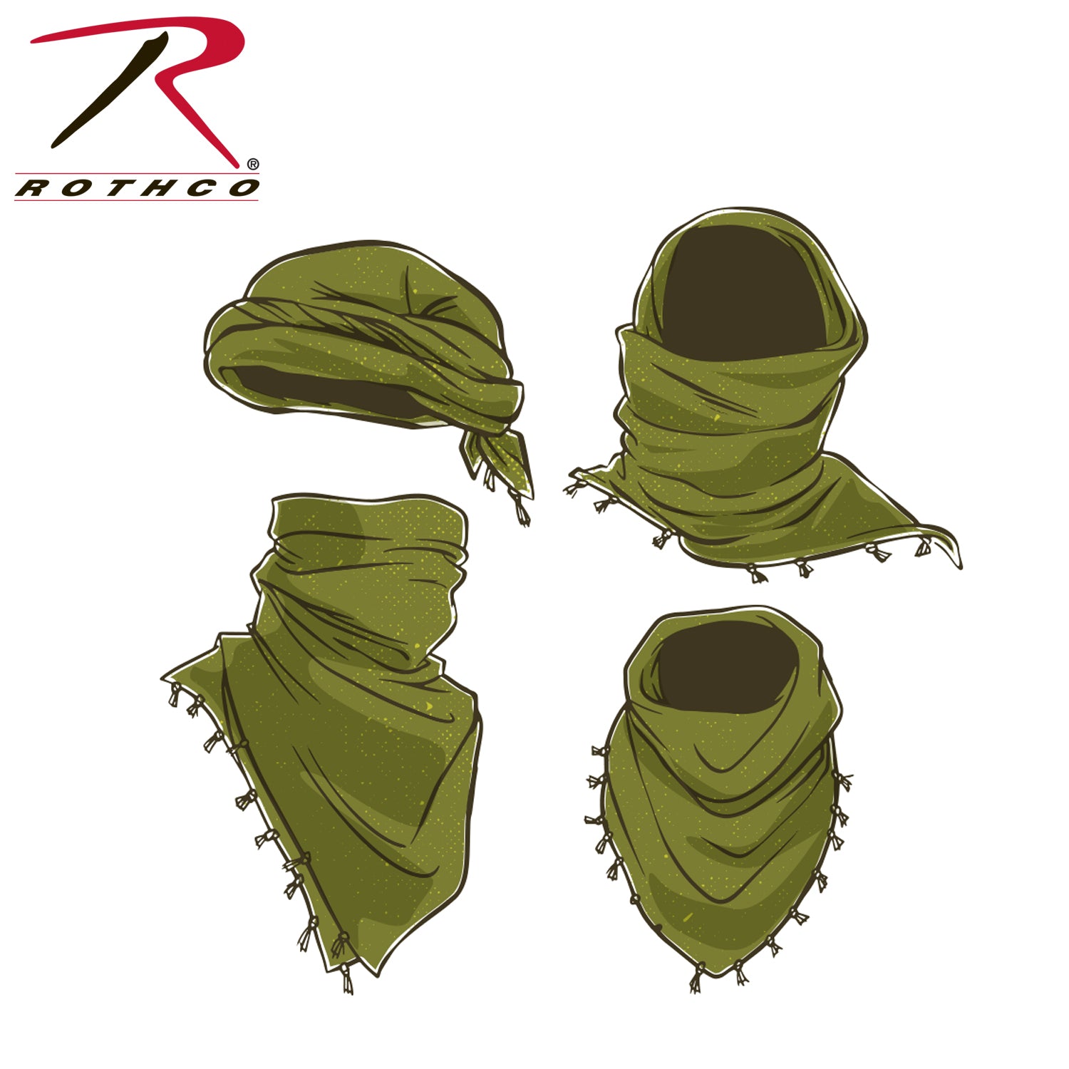 Rothco Crossed Rifles Shemagh Tactical Desert Keffiyeh Scarf - Tactical Choice Plus